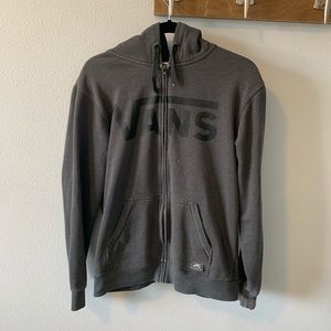 Vans gray logo zip up hoodie